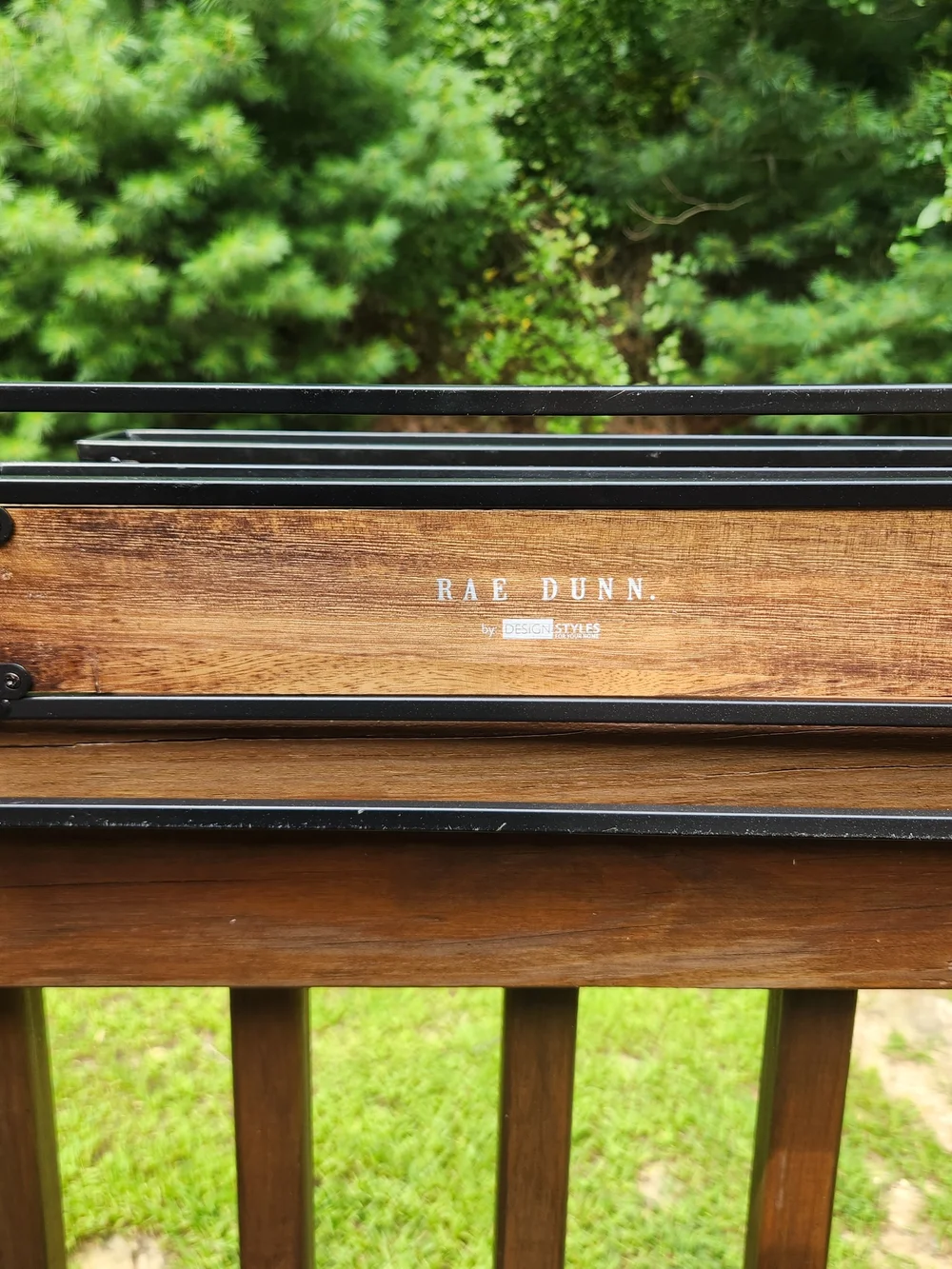 Rae Dunn Wood And Metal 'SPICES' Rustic Spice Rack
